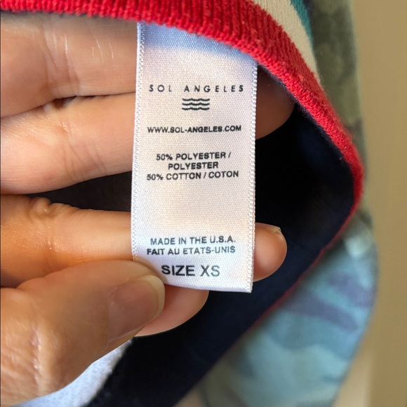 SOL Angeles EUC Woman’s Camo Sweatshirt with Red, White and Blue trim size XS - Picture 3 of 6